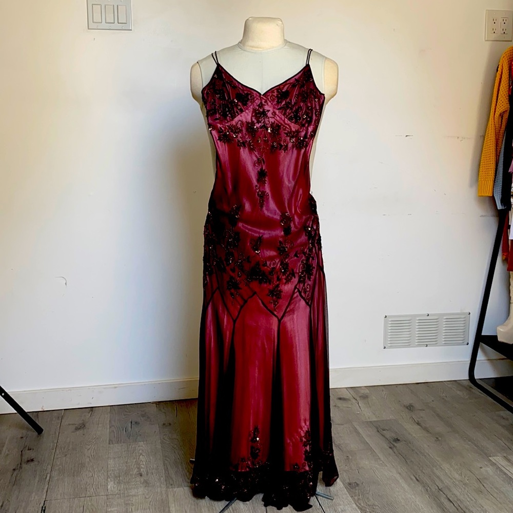 Vintage style silk evening gown